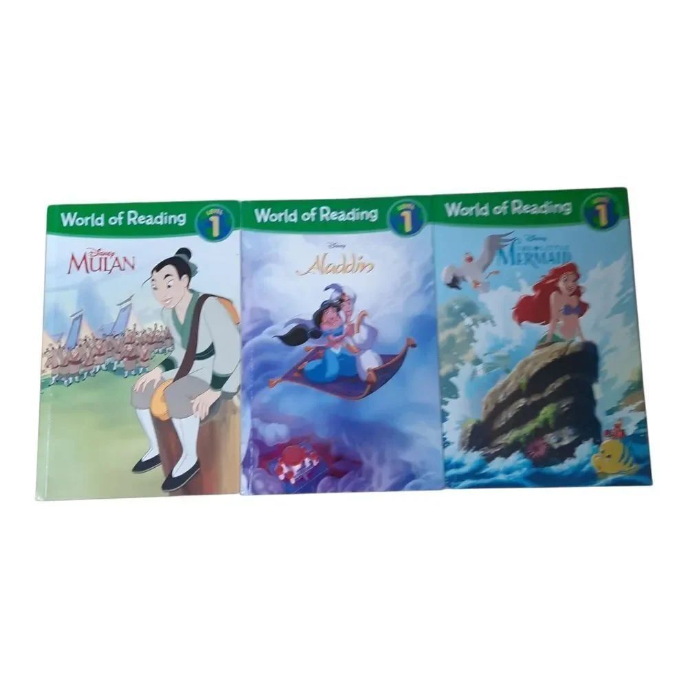 Disney World of Reading Book Trio - Green, Blue, Purple Covers